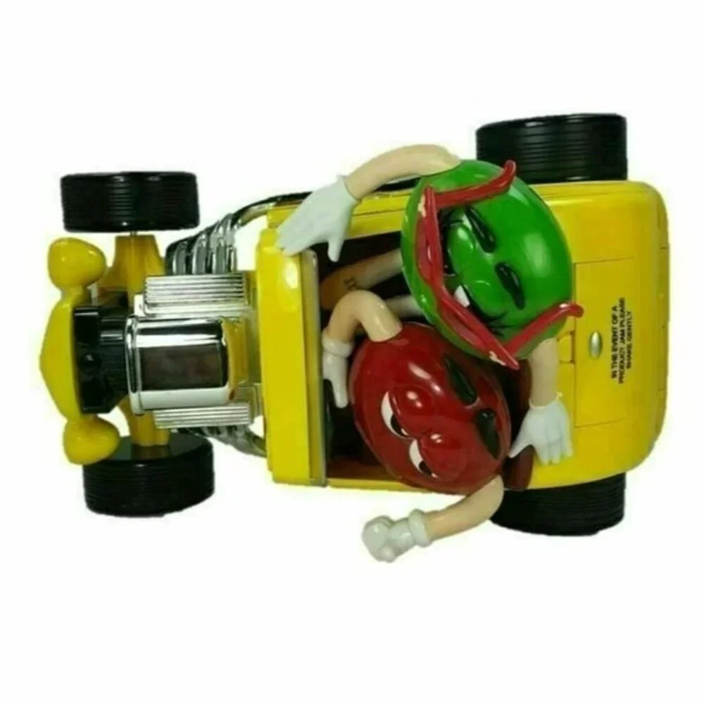 M & M Candy Dispenser Hot Rod Yellow‎ Roadster Rebel Without a Clue Jalopy Car